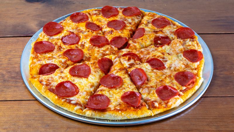 Pepperoni deep dish stuffed pizza at Giordanos
